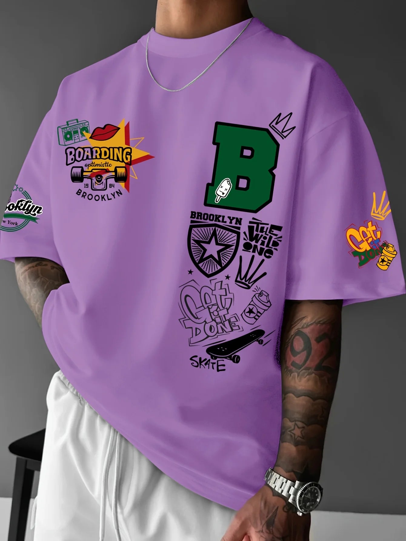 T-shirt col rond respirant pour hommes, nouveau Design d'été avec lettres imprimées Brooklyn, haut de Style de rue en plein air